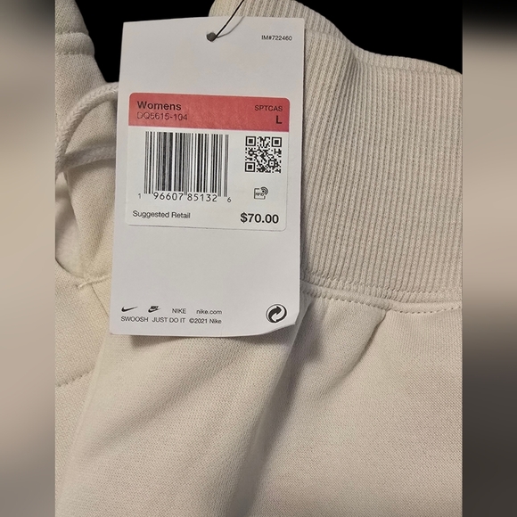 Nike Womans Wide Leg Cream Sweatpants - Picture 2 of 3